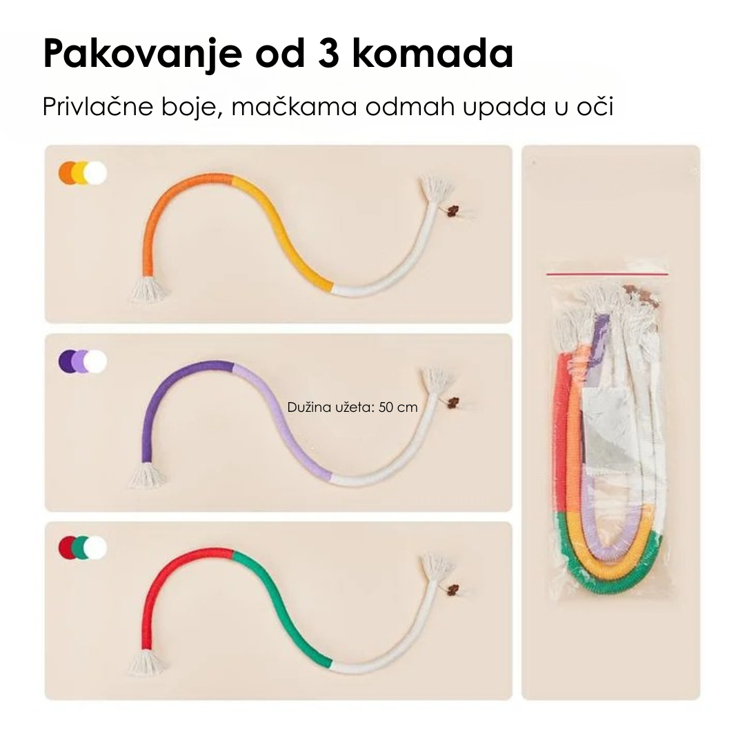 Konopci za Žvakanje za Mačke (Set od 3 Komada)