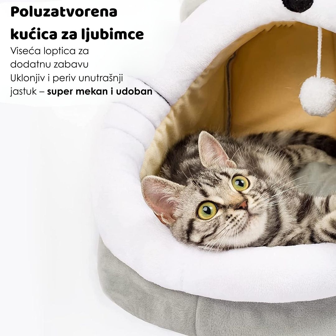 Plišana Kućica Krevet za Mačke