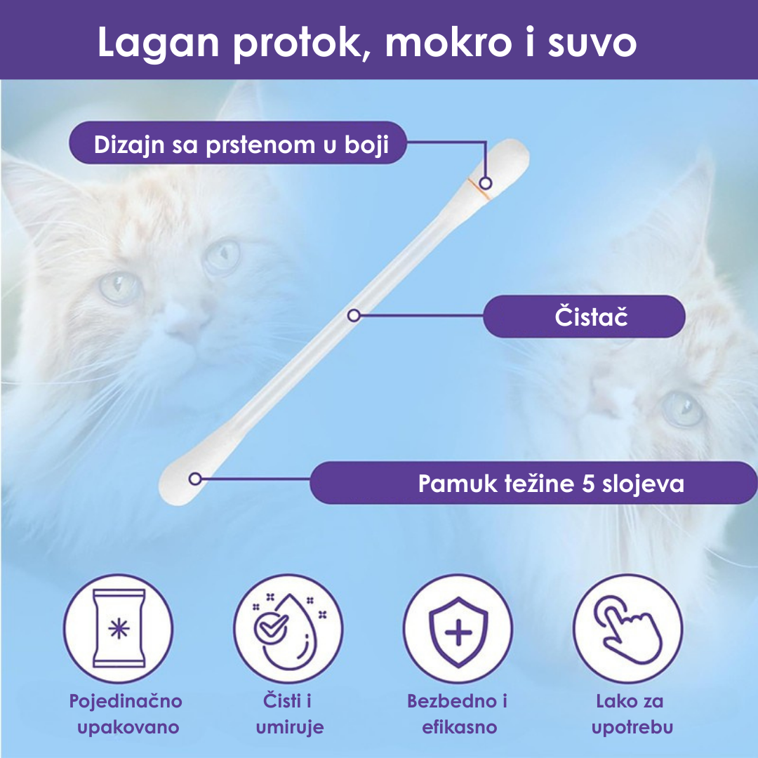 Štapići sa Tečnošću za Čišćenje Ušiju (Set od 50 Komada)